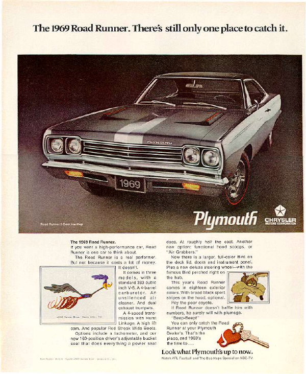 1969 Plymouth Road Runner Factory Advertisement.